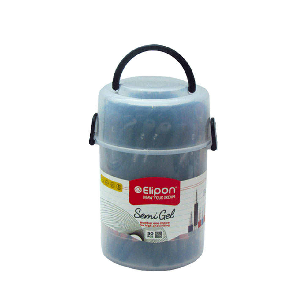 خودکار سمی ژل مشکی 0.7 بسته 50عددی الیپون