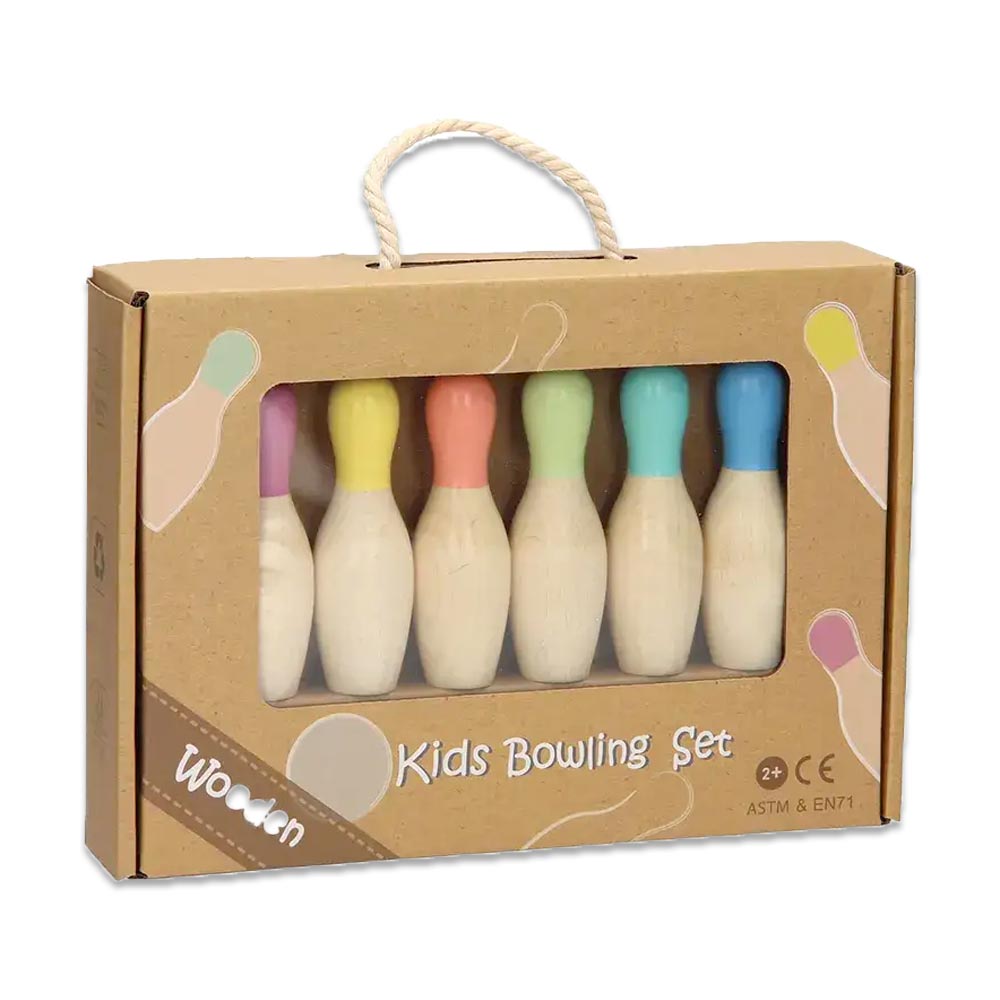 بولینگ چوبی کودک رنگین کمانی