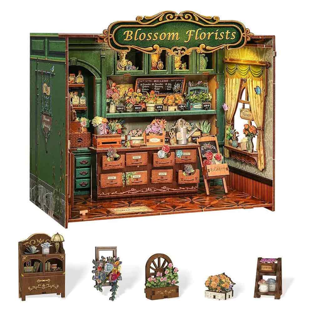 کیت ماکت چوبی گل‌فروشی شکوفه (Blossom Florists) با نور LED