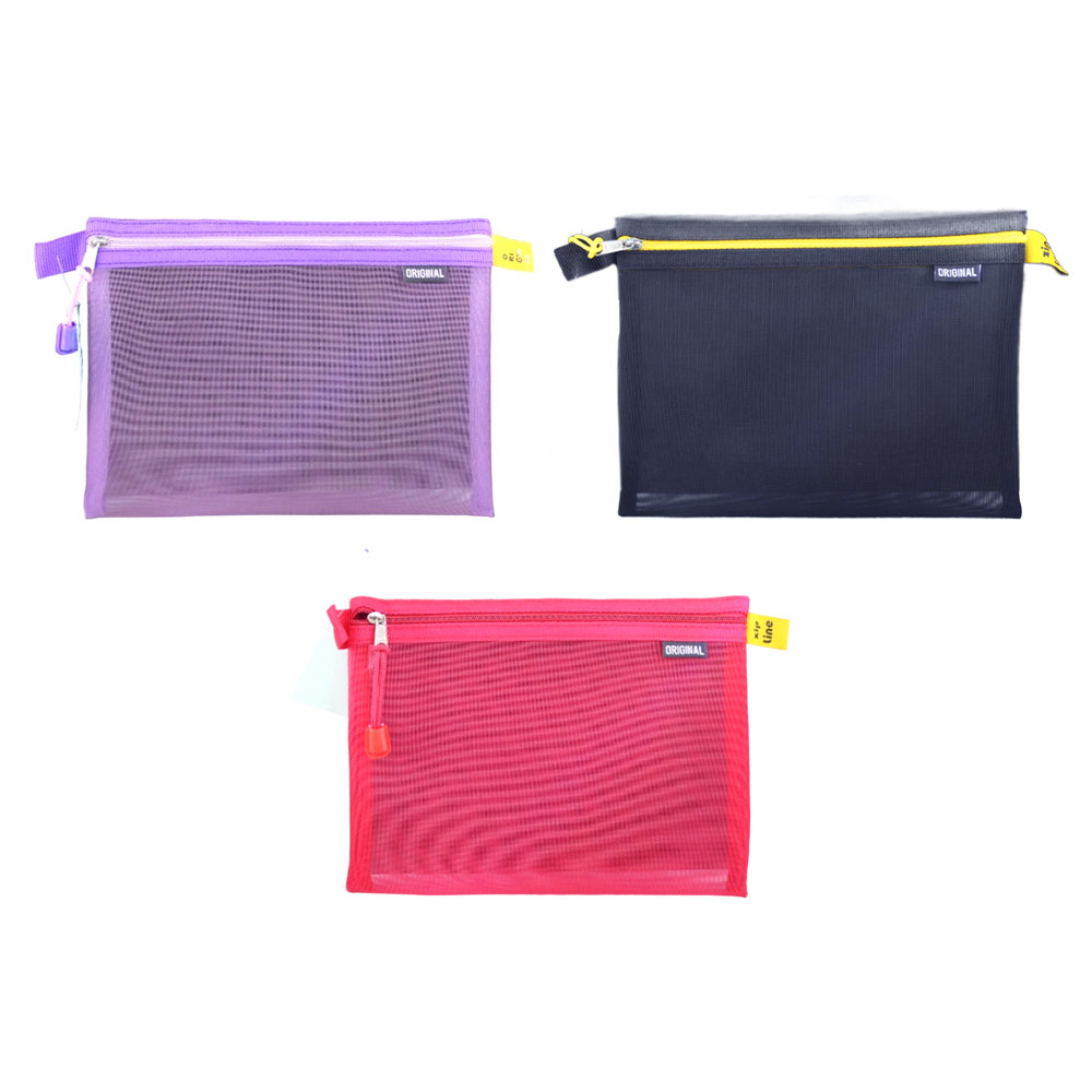کیف توری ضخیم تک زیپ سایز A5 کد ZL2318 زیپ لاین